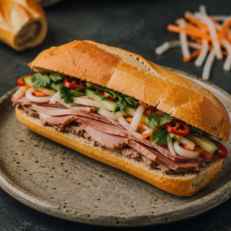 Cold Cut Banh Mi with Pâté-Mayo and Quick Daikon Pickles
