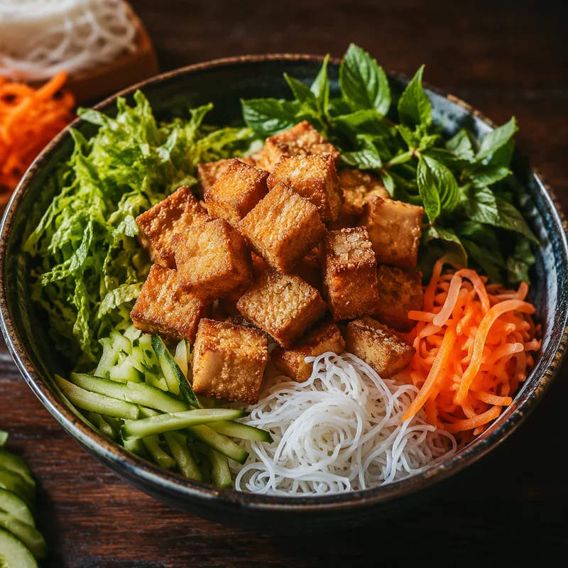 Crispy Tofu Vermicelli Noodle Bowl (Bun Dau Hu)
