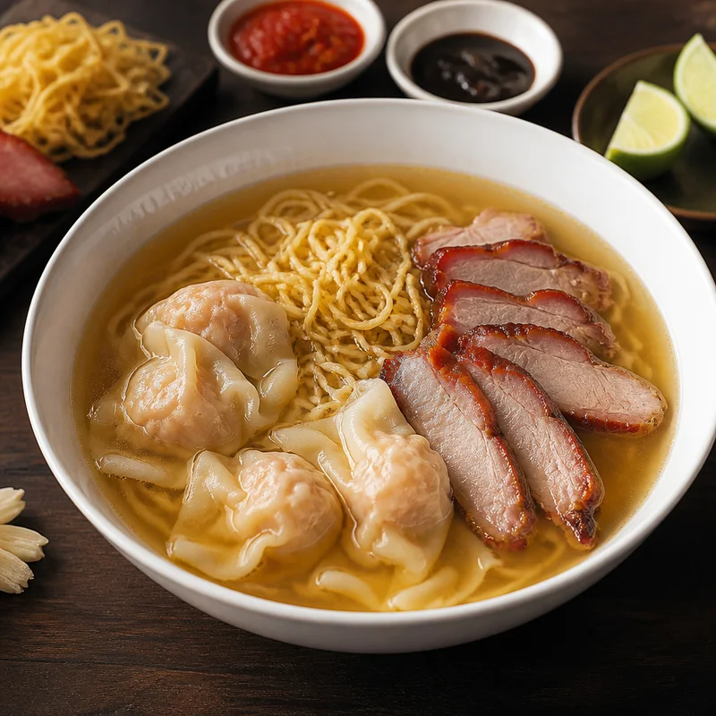 Wonton Egg Noodle Soup with Roast Pork