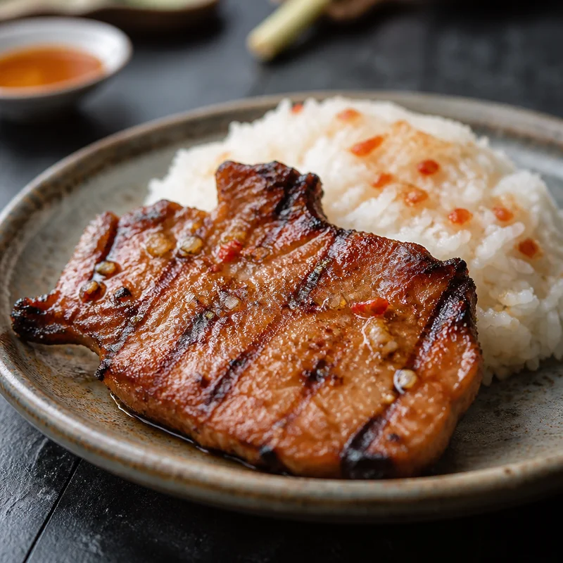 Lemongrass Grilled Pork Chop Rice Plate