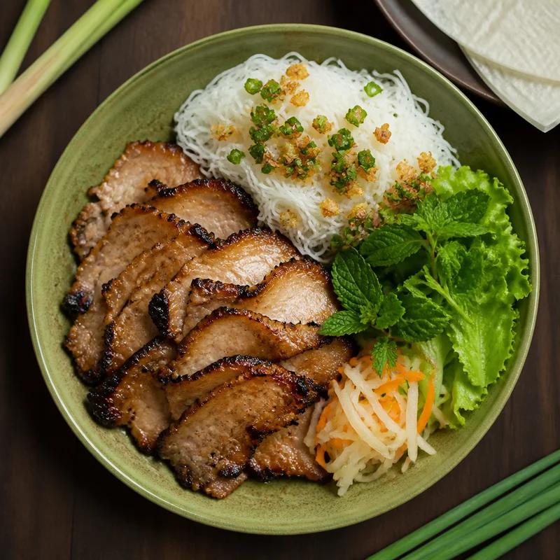 Lemongrass Caramel Pork Banh Hoi Platter
