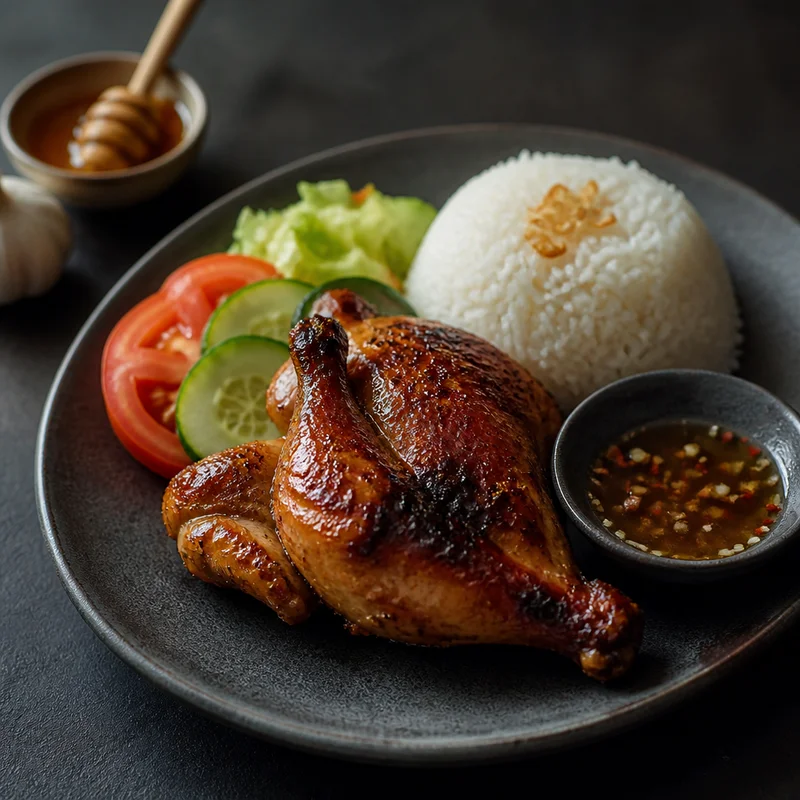 Five-Spice Roasted Cornish Hen Rice Plate