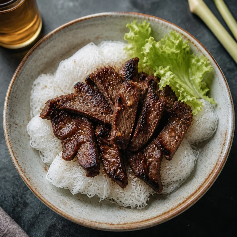 Grilled Lemongrass Beef Bánh Hỏi Platter