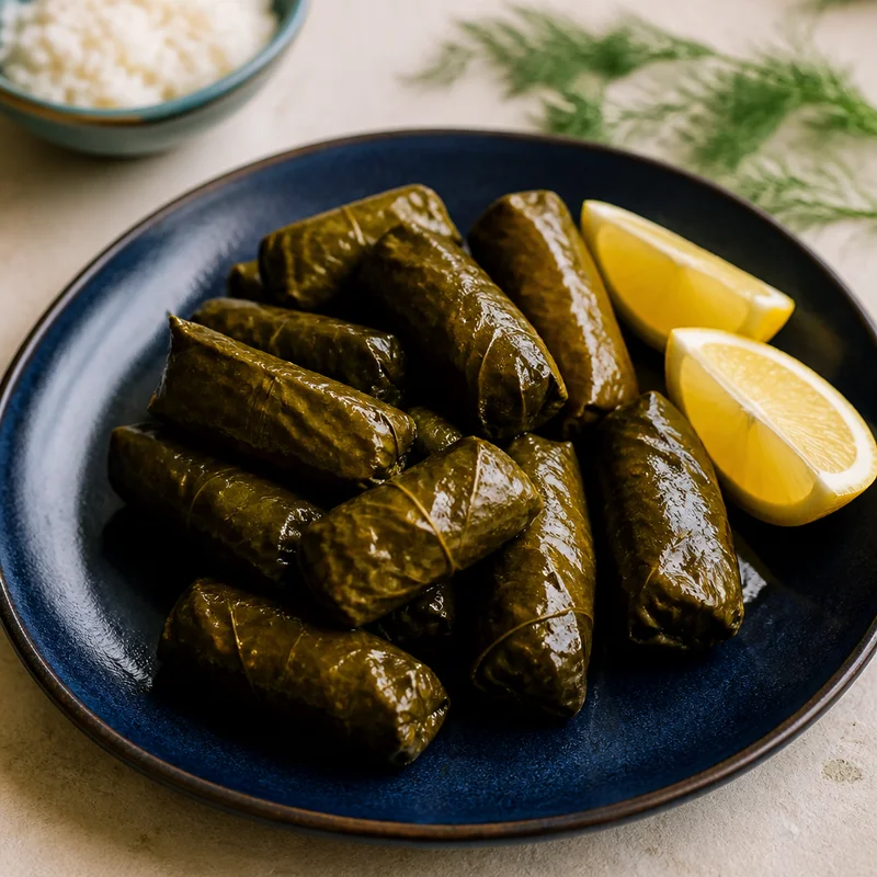 Lemony Stuffed Grape Leaves (Dolmades)