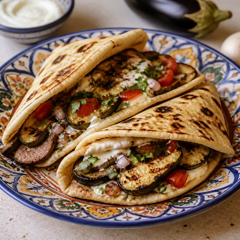 Mediterranean Pita Wrap with All-Purpose Lemon-Oregano Marinade