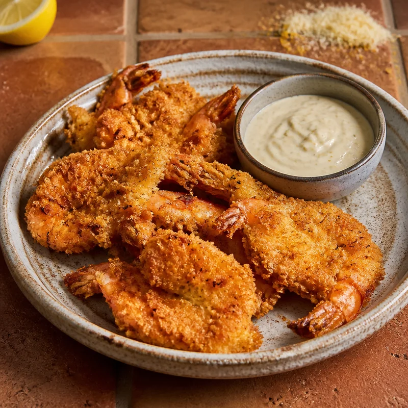 Crispy Italian Fried Shrimp with Lemon-Garlic Aioli