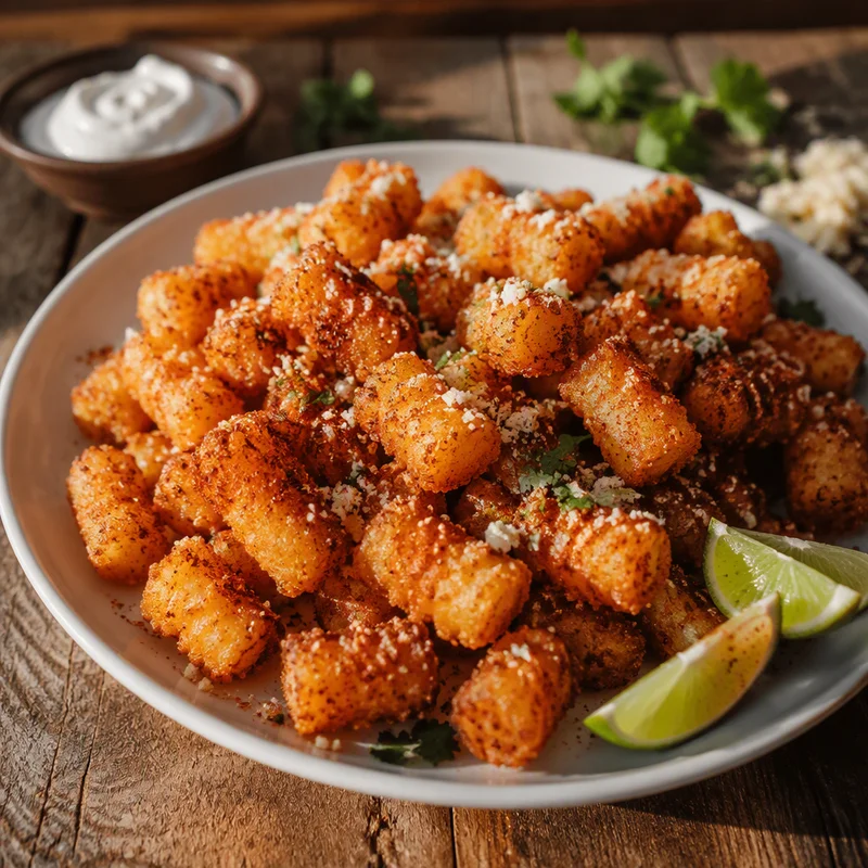 Extra-Crispy Tater Tots with Chile-Lime Salt and Cotija