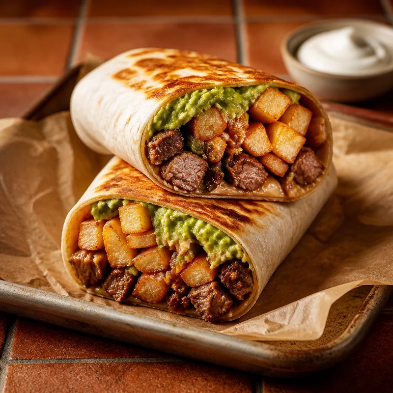 California Burrito with Carne Asada and Crispy Fries