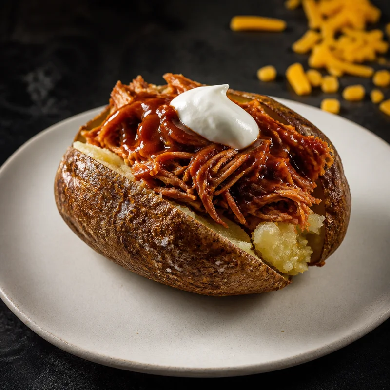 BBQ Pulled Pork Stuffed Baked Potato