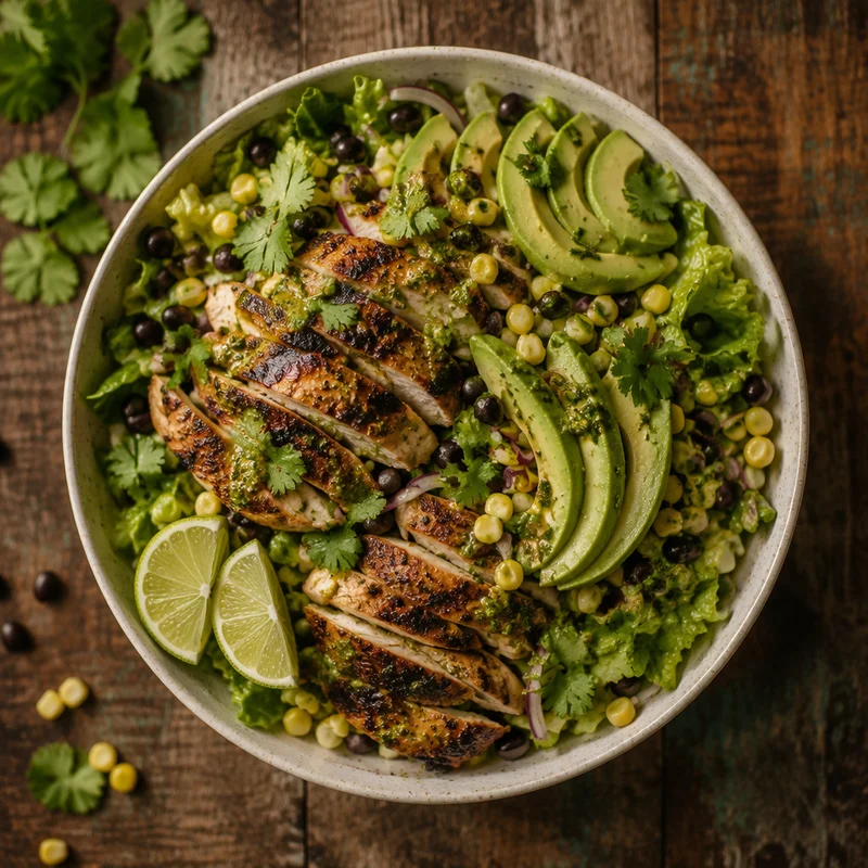 Grilled Chicken & Avocado Salad with Citrus-Cilantro Dressing