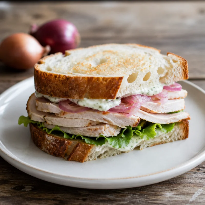 Thick-Carved Roast Turkey Sandwich with Herb-Shallot Mayo