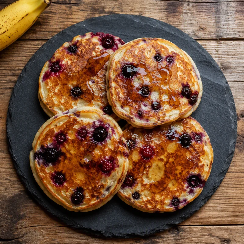 Mixed Berry and Banana Pancakes