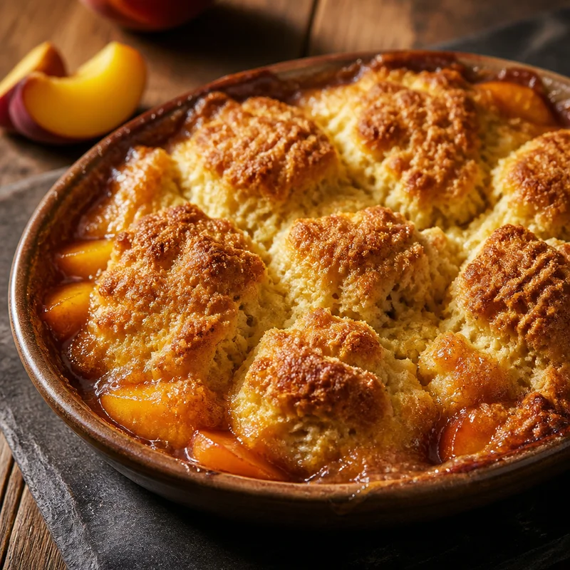 Peach Cobbler with Crisp Drop-Biscuit Top