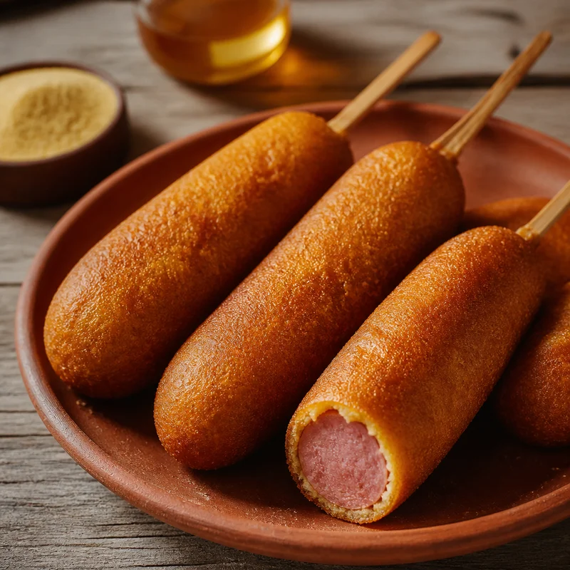 Deep-Fried Corn Dogs with Thick Cornmeal Batter