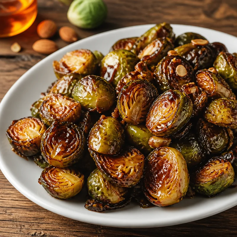 Shatter-Crisp Brussels Sprouts with Hot Honey–Balsamic Glaze