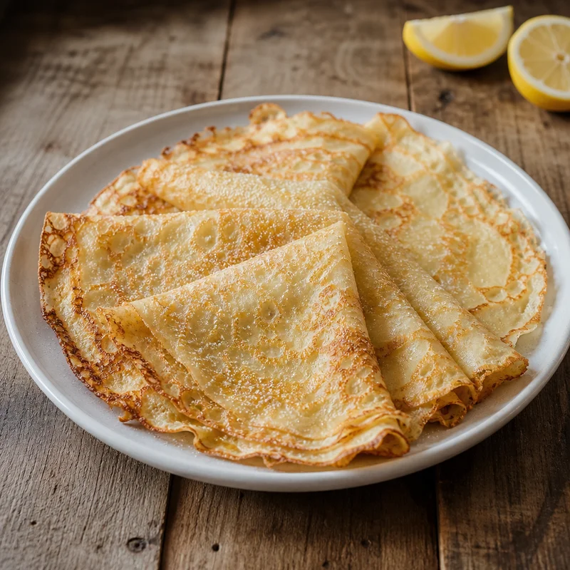 Blender Crepes with Butter, Sugar and Lemon