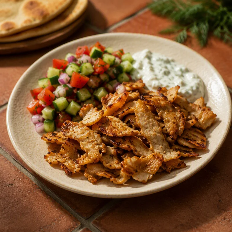 Skillet-Shaved Chicken Gyro