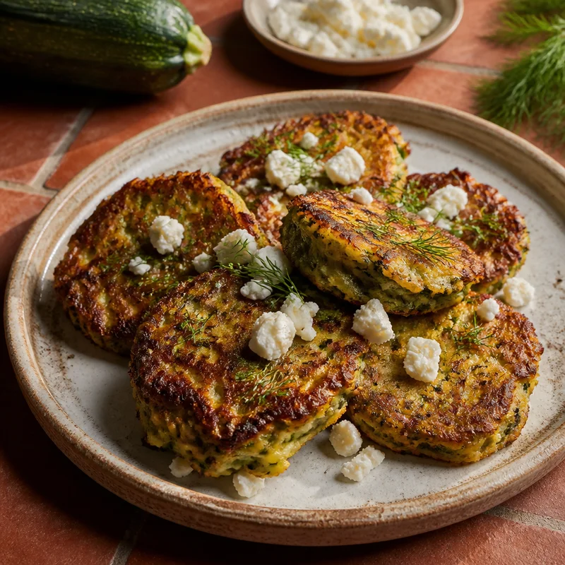 Greek Zucchini Fritters with Feta and Dill