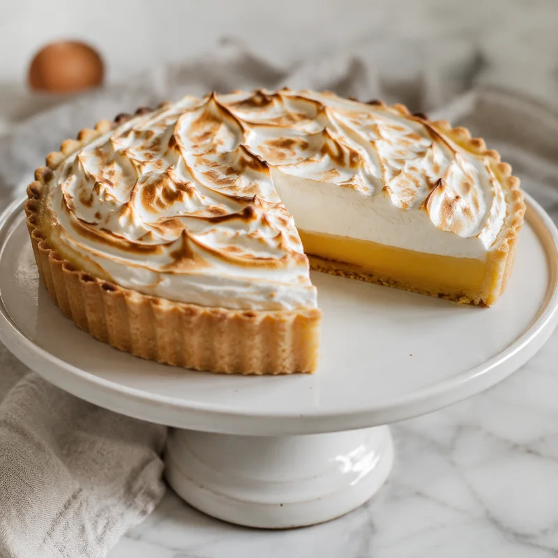 Classic Lemon Tart with Torched Meringue