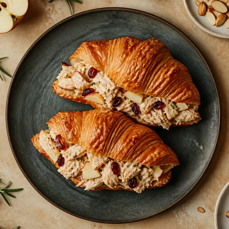 Chicken Salad Croissants with Apple, Cranberry & Toasted Almonds