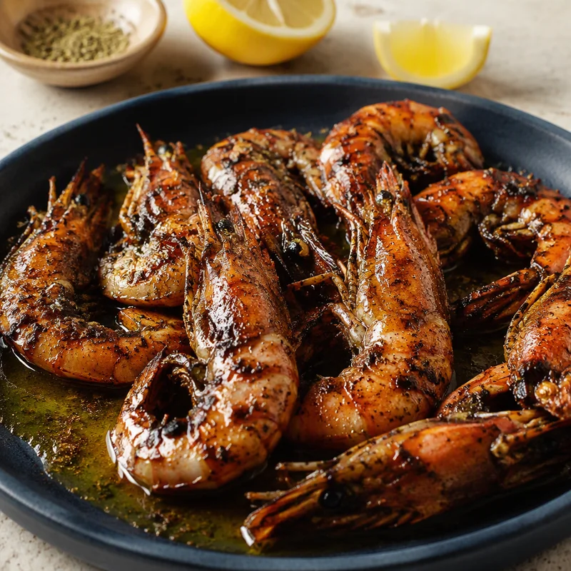 Greek Grilled Shrimp with Lemon-Oregano Bath