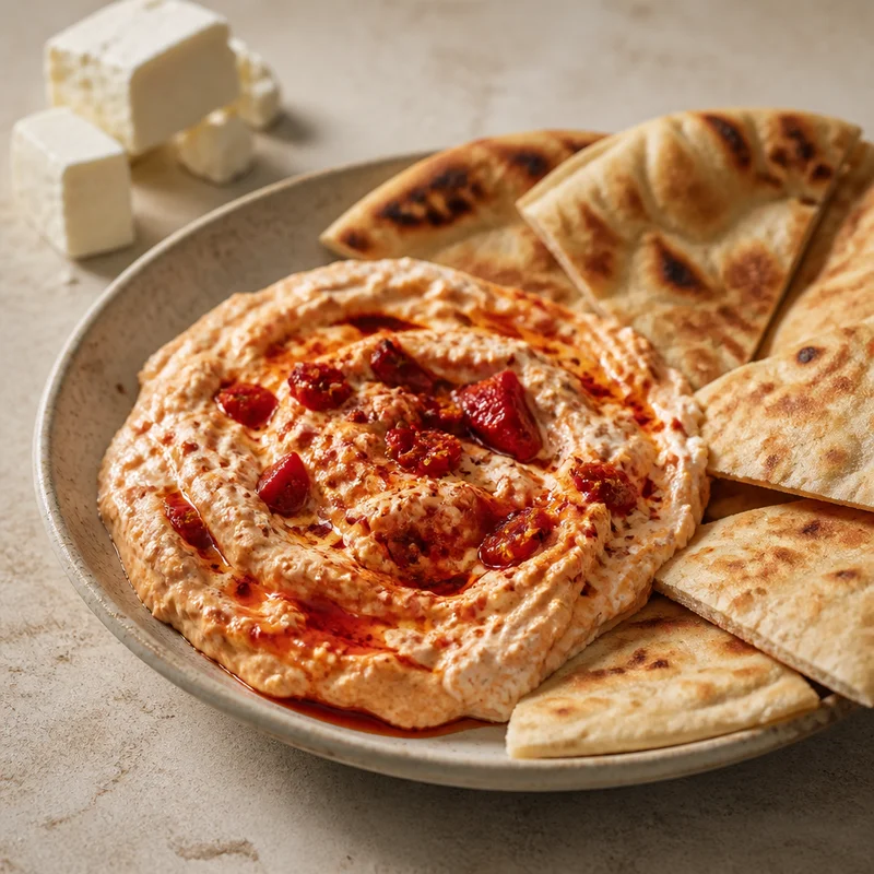 Spicy Whipped Feta Dip with Warm Pita