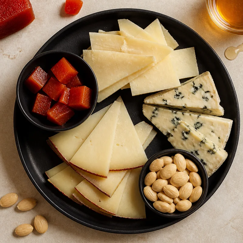 Three-Cheese Spanish Board with Quince Paste and Marcona Almonds