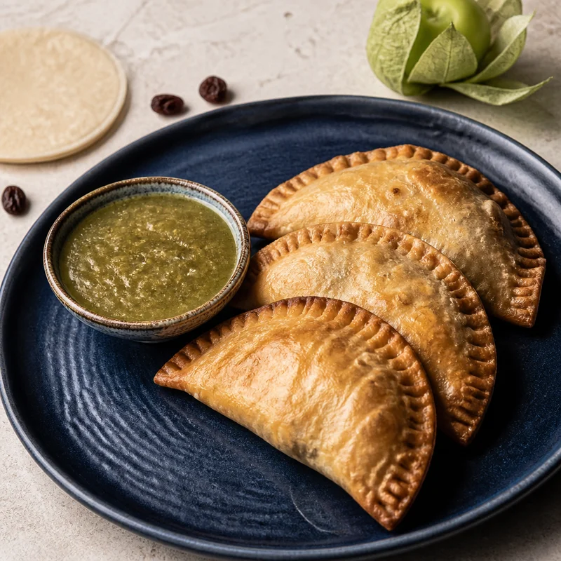 Beef Empanadas with Tomatillo Salsa Verde
