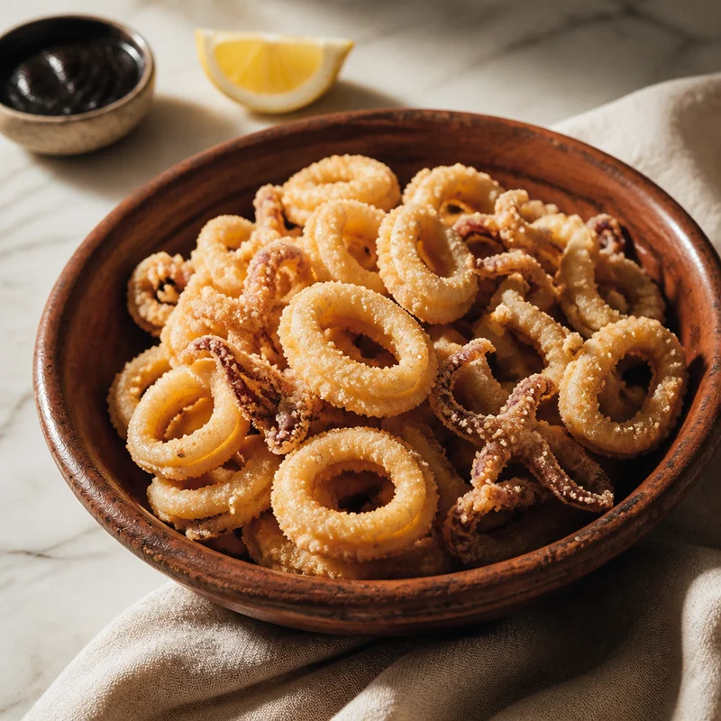 Andalusian Fried Calamari with Squid Ink Aioli