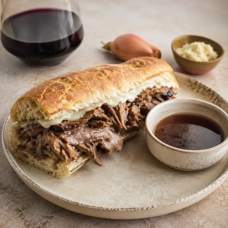 Prime Rib French Dip with Quick Skillet Jus