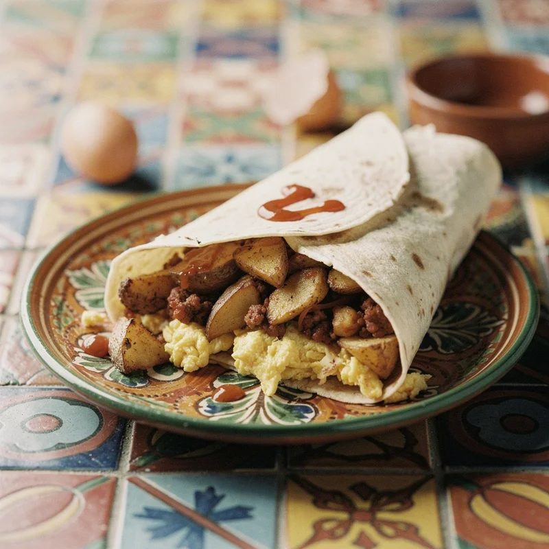 One-Skillet Chorizo, Potato and Soft-Scramble Breakfast Burritos