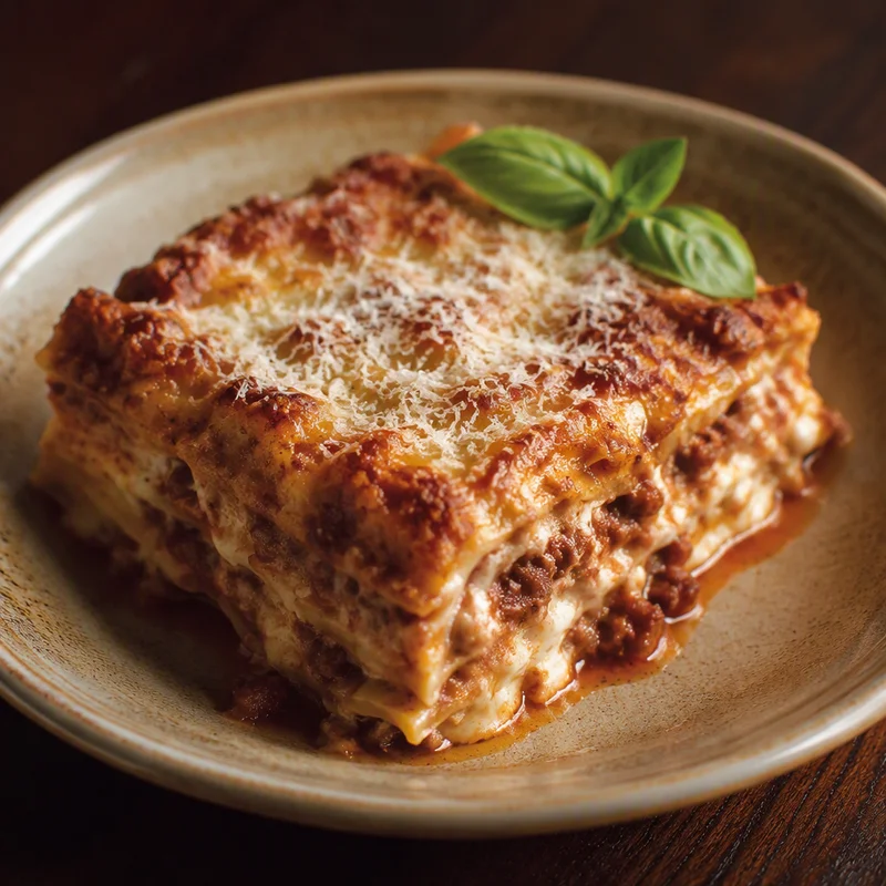 Baked Meat Lasagna with Béchamel and Parmesan