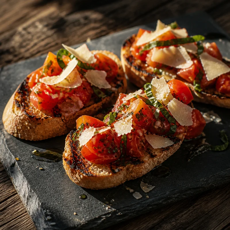 Grilled Garlic-Rubbed Bruschetta with Salted Summer Tomatoes