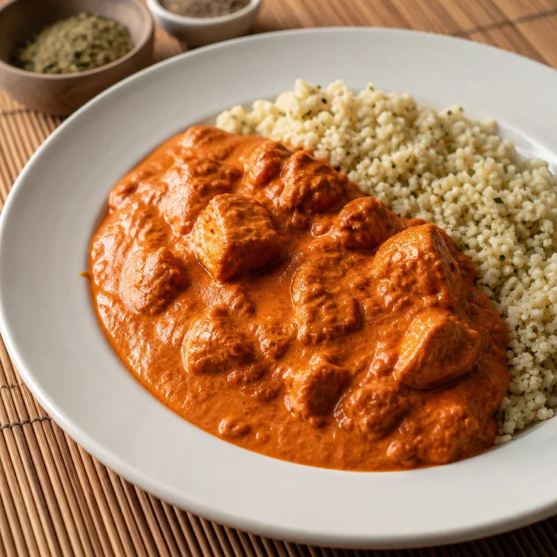 Creamy Butter Chicken with Cumin Cauliflower Rice