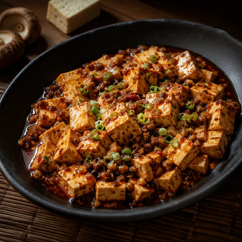 Numbing Mapo Tofu with Shiitake Crumbles