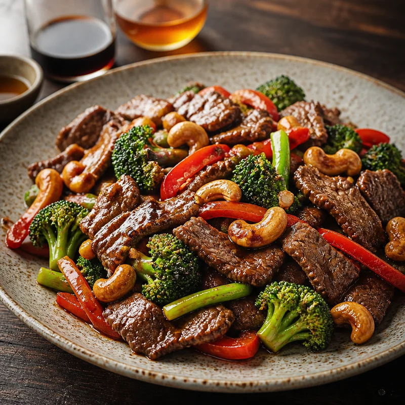 Sizzling Orange-Ginger Beef with Broccoli and Cashews