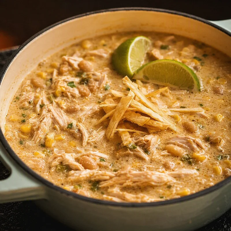 Slow Cooker Creamy White Chicken Chili