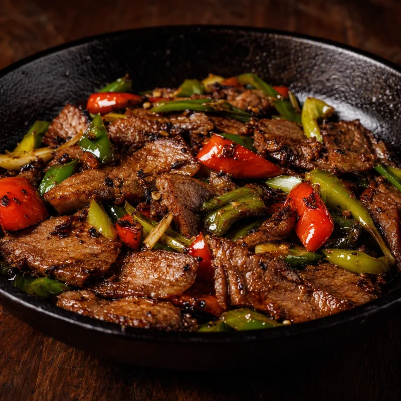 Sizzling Cumin Lamb with Charred Peppers