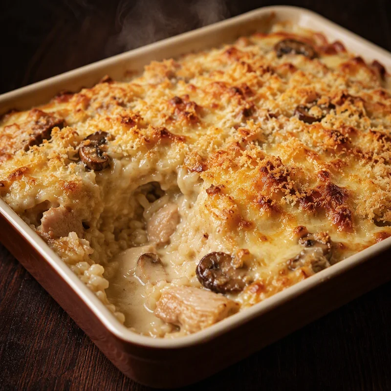 Japanese Chicken Doria (Baked Rice Gratin with Miso Cream Sauce)