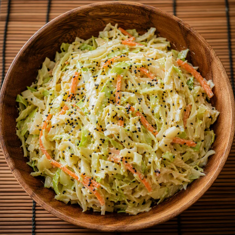 Creamy Sesame-Miso Cabbage Crunch Salad