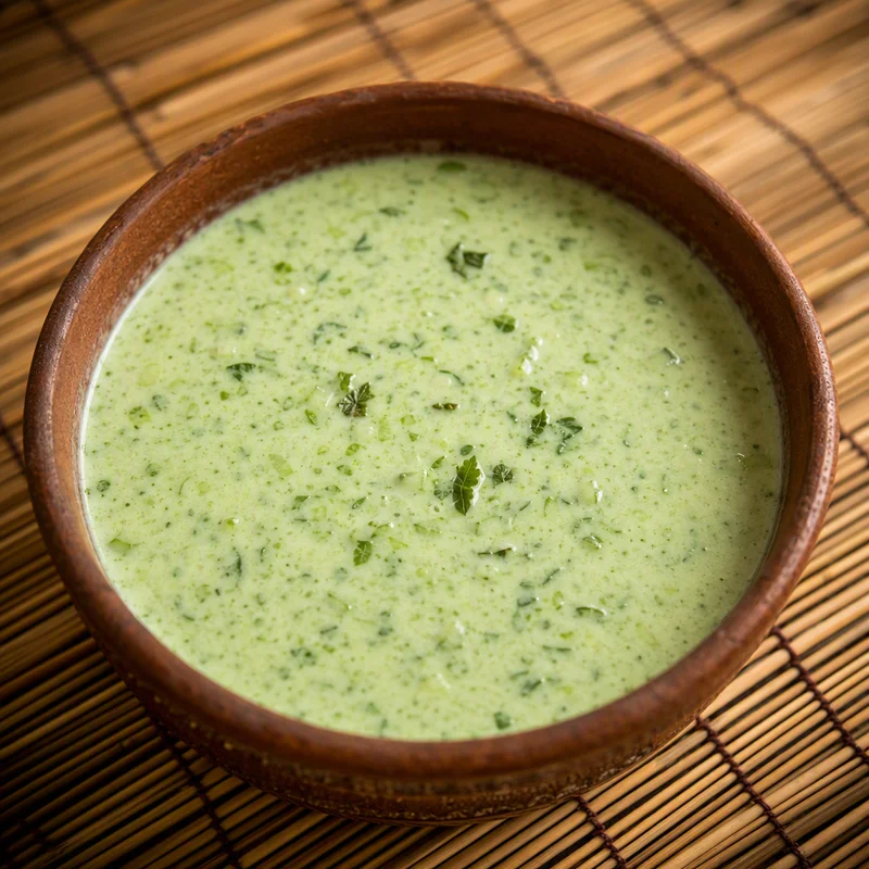 Chilled Cucumber Mint Raita Soup