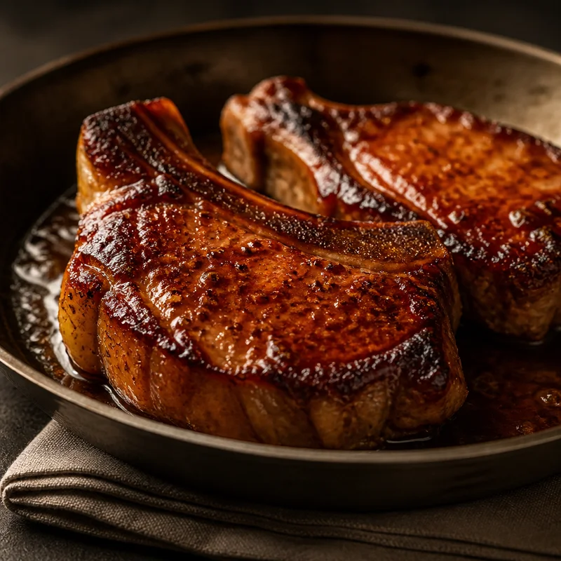 Sous Vide Bourbon-Glazed Pork Chops with Smoky Sear