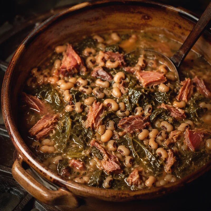 Instant Pot Black-Eyed Peas with Ham Hock and Collards