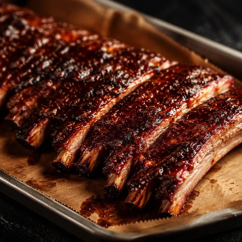 Air Fryer Dry-Rubbed Baby Back Ribs with Sticky BBQ Glaze