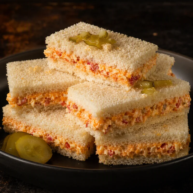 Icebox Pimento Cheese Sandwiches with Sweet Pickles