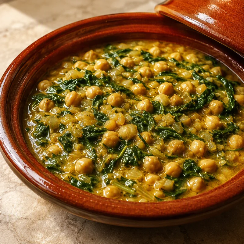 Pressure Cooker Lemony Chickpea Stew with Spinach
