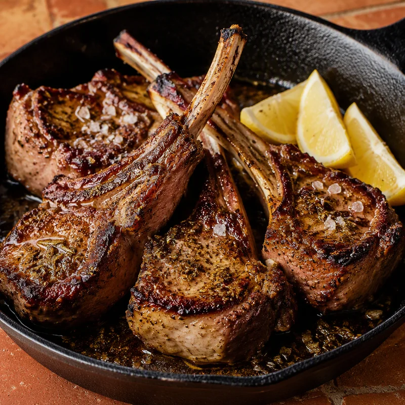 Sous Vide Lamb Loin Chops with Rosemary-Garlic Butter