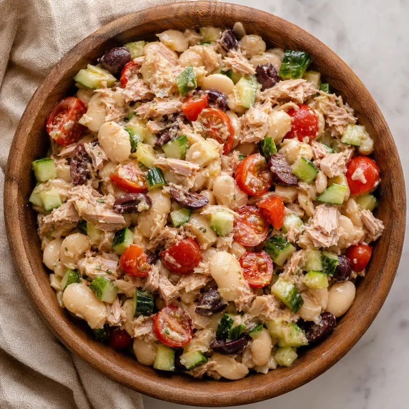 Lemony Tuna and Butter Bean Salad with Olives