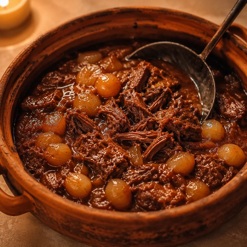 Slow Cooker Greek Beef Stifado with Sweet Pearl Onions
