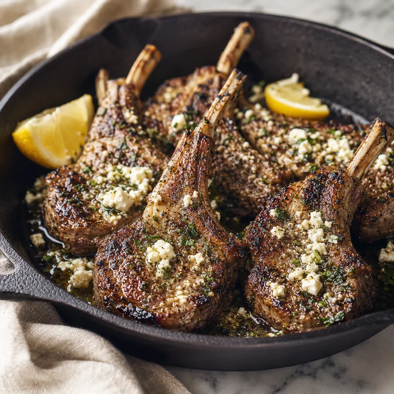 Sous Vide Greek Lamb Chops with Lemon-Oregano Butter